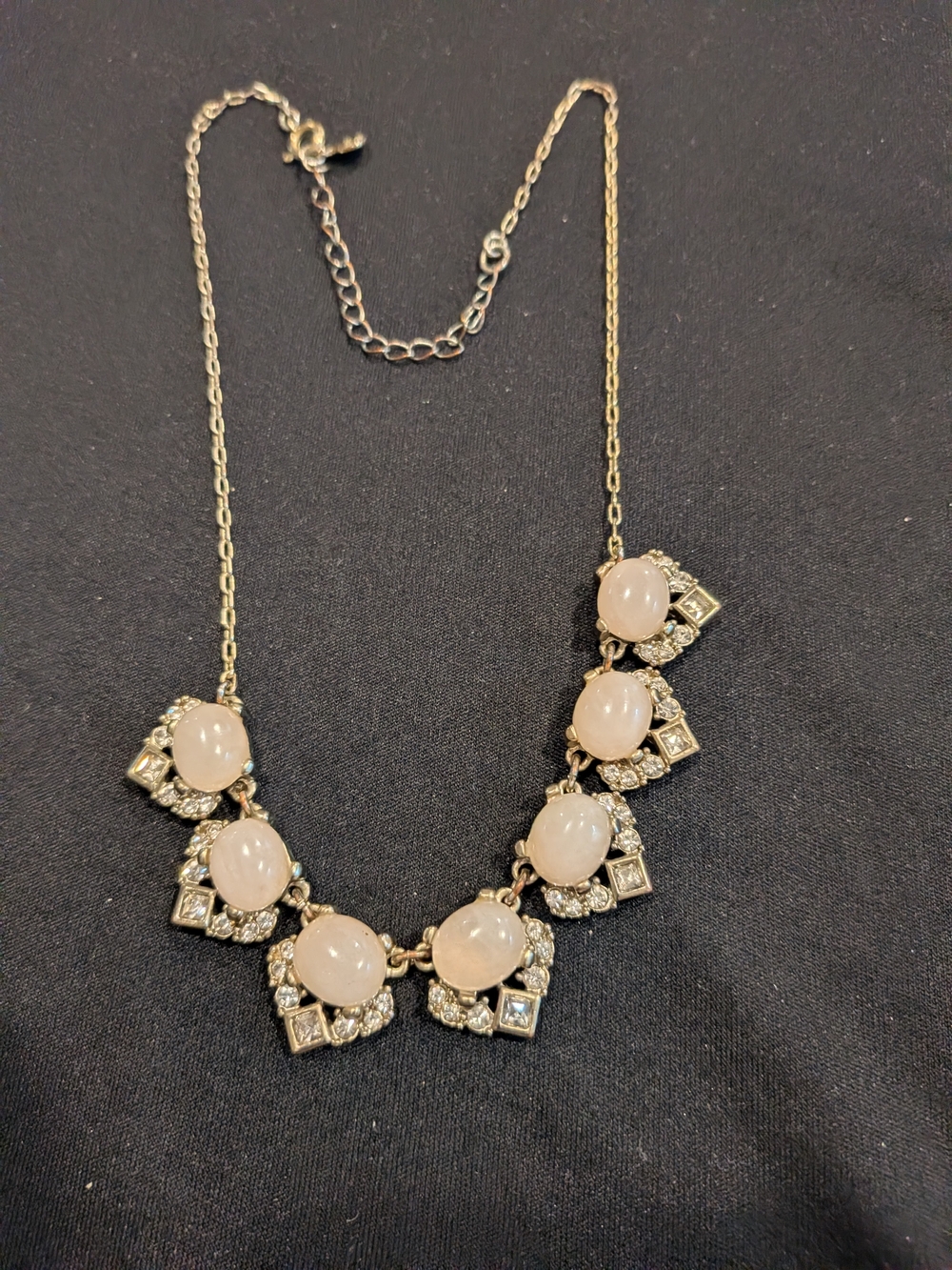 Loft Elegant Pink Stone Statement Necklace 9.5"- Women Jewelry